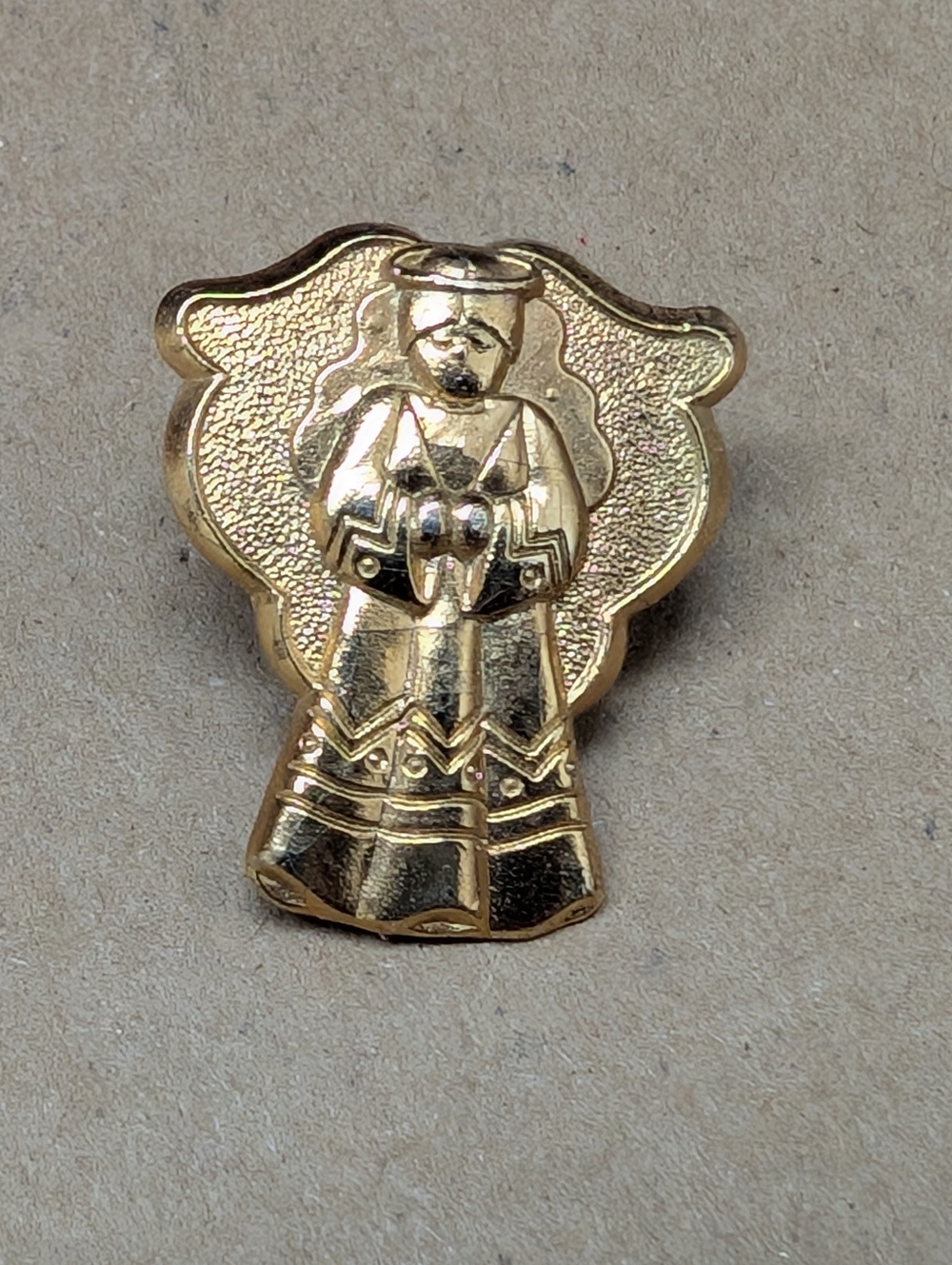 Vintage Gold Angel Brooch Pin